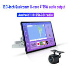 13.3Inch Car Stereo Radio Android 11 Qualcomm 1DIN Carplay GPS 8+256GB 4*75W (For: More than one vehicle)