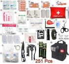 251Pc First Aid Kit For Tactical Emergency Trauma Military Survival Travel Black