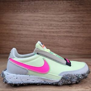 Nike Women's Waffle Racer Crater Athletic Shoes Volt Pink CT1983-700 Lot Size 6