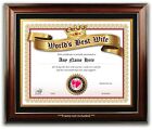 Personalized Best WIFE in World AWARD CERTIFICATE DIPLOMA  Anniversary Card GIFT