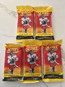 Lot of 5 2021 Panini Score NFL Football 40 Card Value Cello Fat Packs NEW SEALED