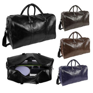 Men's Large Hi-Quality Vintage Leather Duffel Bag Travel Weekend Sport Gym Bag