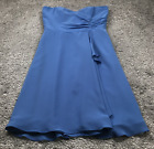 Alfred Angelo Womens Chiffon Dress Size 8 Blue Knee Length Sweetheart Neck NWOT
