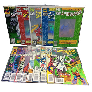 Lot of 14 Spider-Man Comic Books Hologram Foil Spectacular Web of Classics Armor