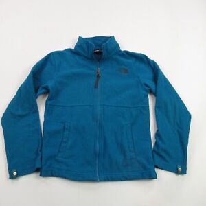 North Face Jacket Boys Medium 10/12 Long Sleeve Full Zip Pockets Blue