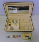 Vintage Jewelry Box / Organizer - With Costume Jewelry - Pierced Earrings