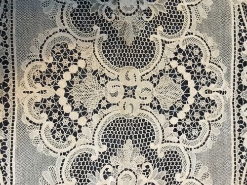 A Continental European, 19th c.  Brussels Lace Table Cloth. Sewn, Not Tatted.