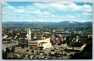 Everett Washington~City Panorama~Three Fingers~Mt Pilchuck~1960s Postcard
