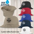 Ink Stitch Custom Logo Texts Stitching Logo Texts Cotton Unisex Bucket Hats
