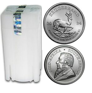 Roll of 25 - 2024 South Africa 1 oz 999 Fine Silver Krugerrand BU - In Stock