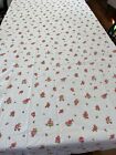 Lot of TWO Vintage Cotton Percale Flat Sheets Pink Floral Bed Use or Crafts