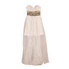 BEBE NEW $229 Sweetheart Embellished Strapless Gown White Size 0