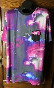 Authentic Entree LS Galaxy All Over T-Shirt Size XXL Short Sleeve Made In USA