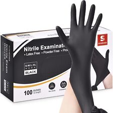 100 Nitrile Medical Exam Gloves 5-mil Latex-Free  Powder-Free Food-Safe Cleaning