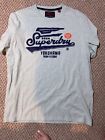Superdry Mens T Shirt 3XL Blue High Flyers Logo Short Sleeve Crew Neck Cotton