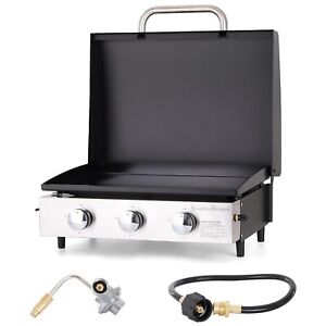 3 Burner Portable Camping Griddle Flat Top Grill 29