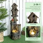 Outdoor water Fountain with Birdhouse