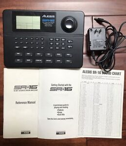 New ListingAlesis SR-16 - 16 Bit Stereo Drum Machine - Power Supply & Manuals