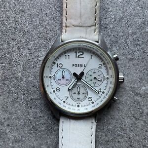 Fossil Womens Chronograph Watch CH2795 38mm Stainless Steel Case Leather Band BW
