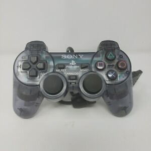 New ListingSony PlayStation PS2 Controller OEM DualShock Clear Smoke Gray ICE Tested