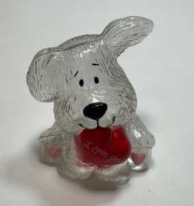 Vintage RUSS Plastic Candy Container Valentines Day Dog I Love You