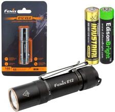 Fenix E12 V2 160 Lumen LED flashlight w/ EdisonBright AA alkaline battery bundle
