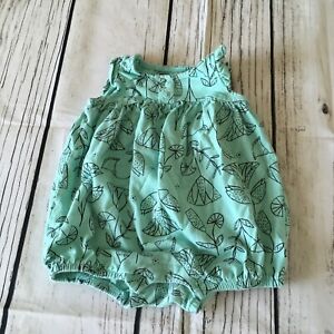 TEA Collection Ruffled Print Romper Baby Girl Size 9-12 Months