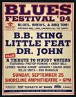 Blues Festival '94 POSTER BB King Little Feat Dr John Muddy Waters Tribute Rare!