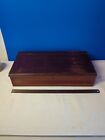 Large Vintage Wooden Box With Hinged Lid. Mahogany