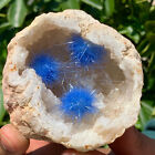 New Listing185G Rare Moroccan blue magnesite and quartz crystal coexisting specimen