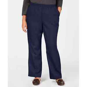 Karen Scott Womens Pull On Pants Plus Size Short Length Blue or Black Options