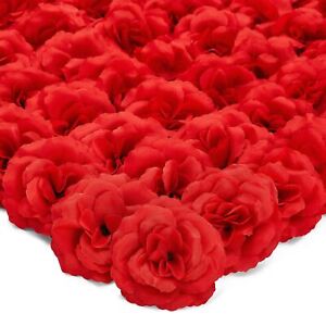 50 Pack Red Roses Artificial Flowers Bulk, 3