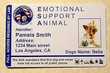 ESA Emotional Support Animal ID Card Therapy Dog ID Badge Service Dog ADA 24