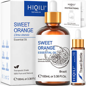 HIQILI 100ml Sweet Orange Essential Oil 100% Pure Natural Diffuser Skin Care SPA