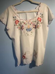 Embroidered Peasant Top(M/L) Size 42 Unbranded
