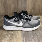 Nike Free RN 880840-002 Wolf Grey Black White Womens US Size 10 Running Shoes