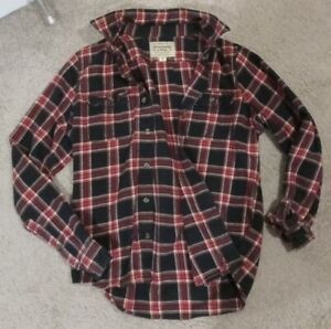 VTG Abercrombie Heavyweight Flannel Button Shirt Overshirt Shacket Plaid Mens XL