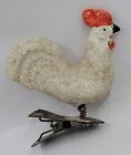 ULTRA RARE Antique German Composition Rooster On Clip Christmas Ornament ~1920