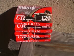 MAXELL UR 120 new / sealed / blank audio cassete lot (4) normal bias