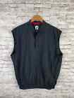 Footjoy Men's XL Black Pullover 1/2 Zip Windbreaker Golf Vest