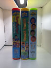 THE WIGGLES VHS Lot of 3 Clamshells Yummy Yummy  / Wiggly Play Time / Hoop-Dee