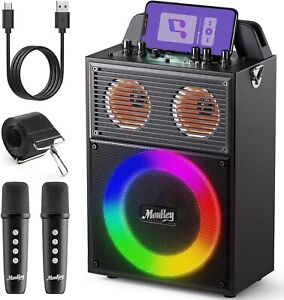 Moukey MPS4 Karaoke Machine Portable Bluetooth Party Speaker Wireless Mic