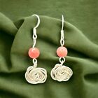 Handmade earrings-semi-precious rose quartz beads accented with silver 