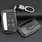 For Jaguar Land Rover Carbon Fiber Car Key Fob Case Cover Chain Ring Accessories (For: 2013 Land Rover LR4)