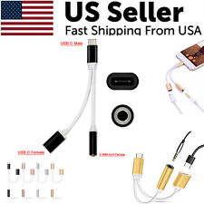 2 in 1 Type-C USB C To 3.5mm AUX Audio Headphone Jack Adapter Charger Cable New