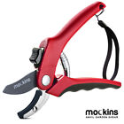 Mockins Garden Scissors Red ANVIL Pruning Shears Stainless Steel 8 mm Cutting