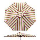 9ft 8-Rib Patio Umbrella Replacement Canopy Table Umbrella Cover w Striped Color