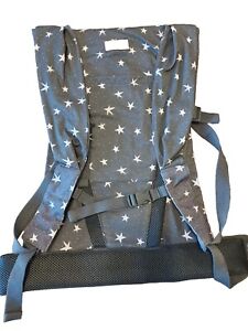 JJ Cole Luma Packable Carrier 4 -Position Baby Carrier  Grey And White Stars