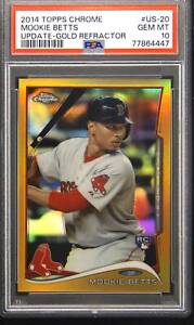 New Listing2014 Topps Chrome Update #US-20 Mookie Betts Gold Refractor 185/250 PSA 10