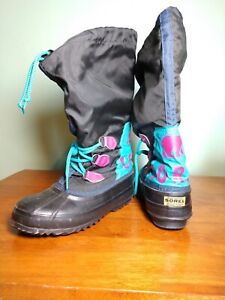 NWOT Vintage Women’s Sorel Boots Purple Teal Freestyle 90s Winter Snow 6 UNWORN